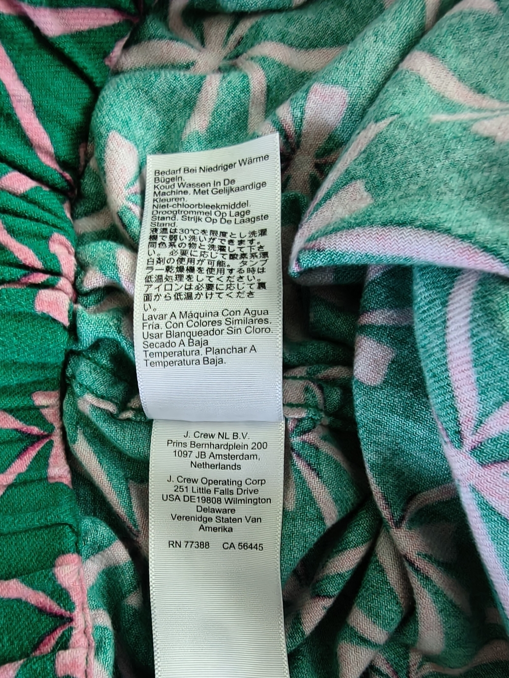 J. Crew Green and Pink Printed Pajama Pants - Picture 9 of 10